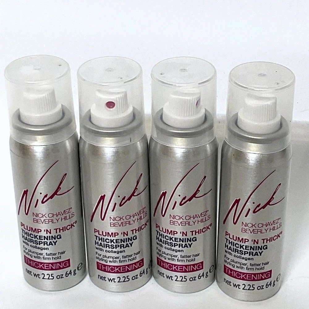 Lot of 4 Nick Chavez Plump 'N Thick Thickening Hairspray 2.25oz Collagen